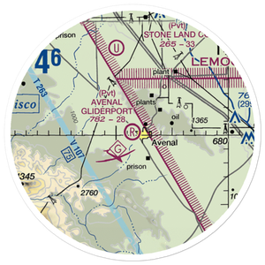 Avenal Gliderport (CA69) VFR Sectional Sticker (20 mile)