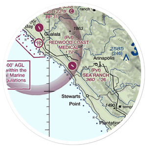 The Sea Ranch Airport (CA51) VFR Sectional Sticker (20 mile)