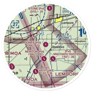 Jones Farms Airport (CA49) VFR Sectional Sticker (20 mile)