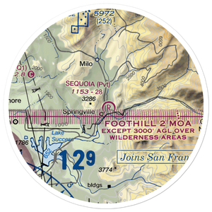 Sequoia Ranch Airport (CA44) VFR Sectional Sticker (20 mile)