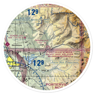 Sequoia Ranch Airport (CA44) VFR Sectional Sticker (30 mile)