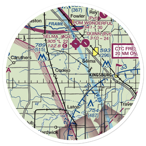 Central Valley Aviation Inc Airport (CA40) VFR Sectional Sticker (20 mile)