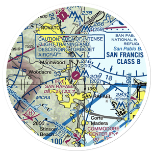 San Rafael Airport (CA35) VFR Sectional Sticker (20 mile)