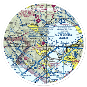 San Rafael Airport (CA35) VFR Sectional Sticker (30 mile)