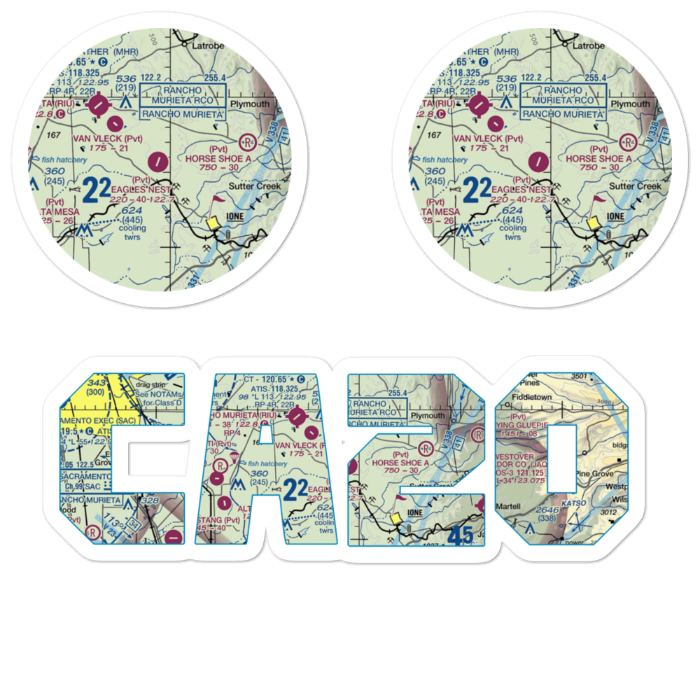 Eagle's Nest Airport (CA20) VFR Sectional Sticker Pack 