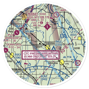 Kings River Community College Airport (CA13) VFR Sectional Sticker (20 mile)