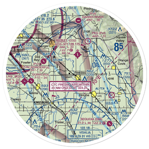 Kings River Community College Airport (CA13) VFR Sectional Sticker (30 mile)