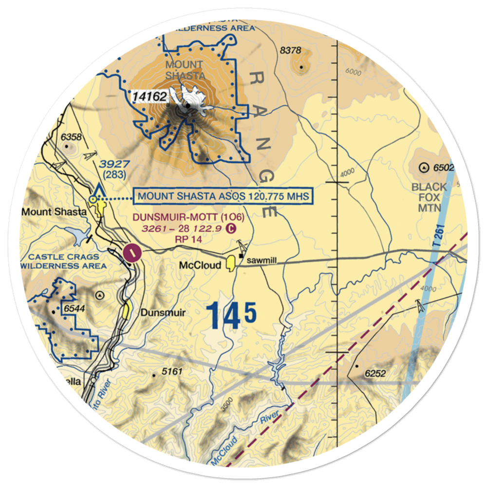 Mc Cloud Airstrip (CA11) VFR Sectional Sticker (30 mile) 