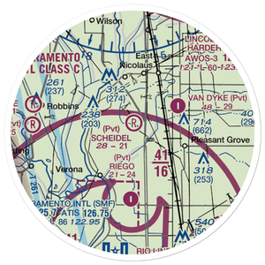Scheidel Ranch Airport (CA07) VFR Sectional Sticker (20 mile)