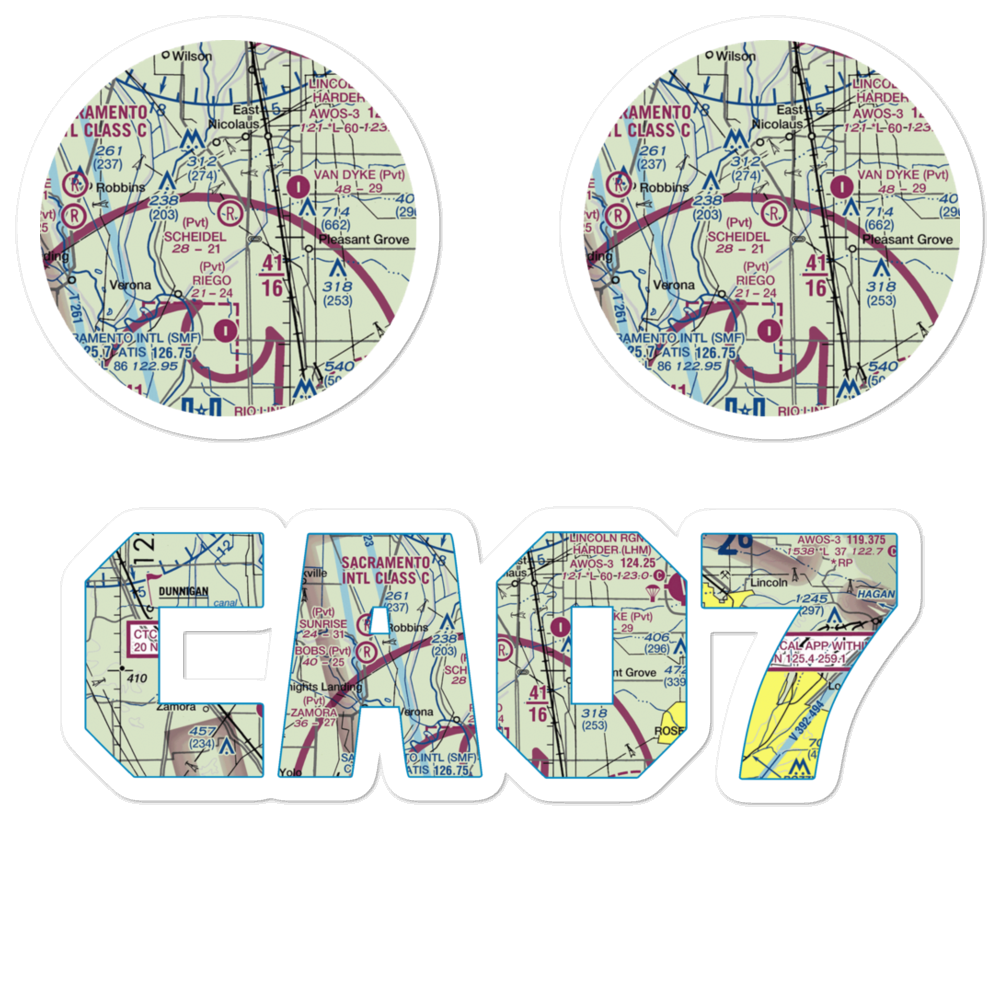 Scheidel Ranch Airport (CA07) VFR Sectional Sticker Pack 