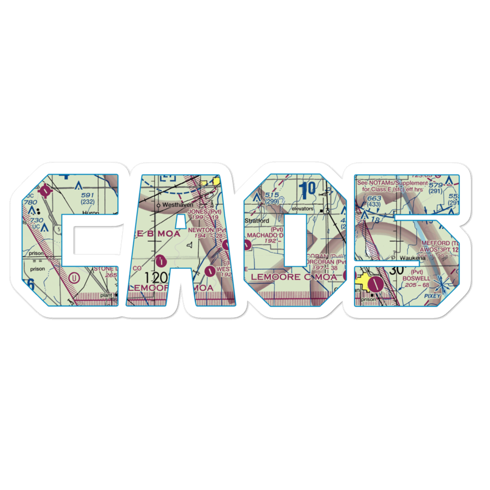 Machado Dusters Airport (CA05) VFR Sectional Sticker 