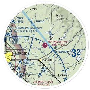 John Myers Airport (CA03) VFR Sectional Sticker (20 mile)