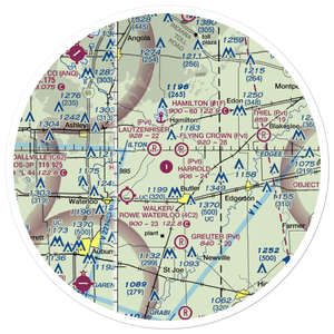 Harrold Airport (IN16) VFR Sectional Sticker (30 mile)