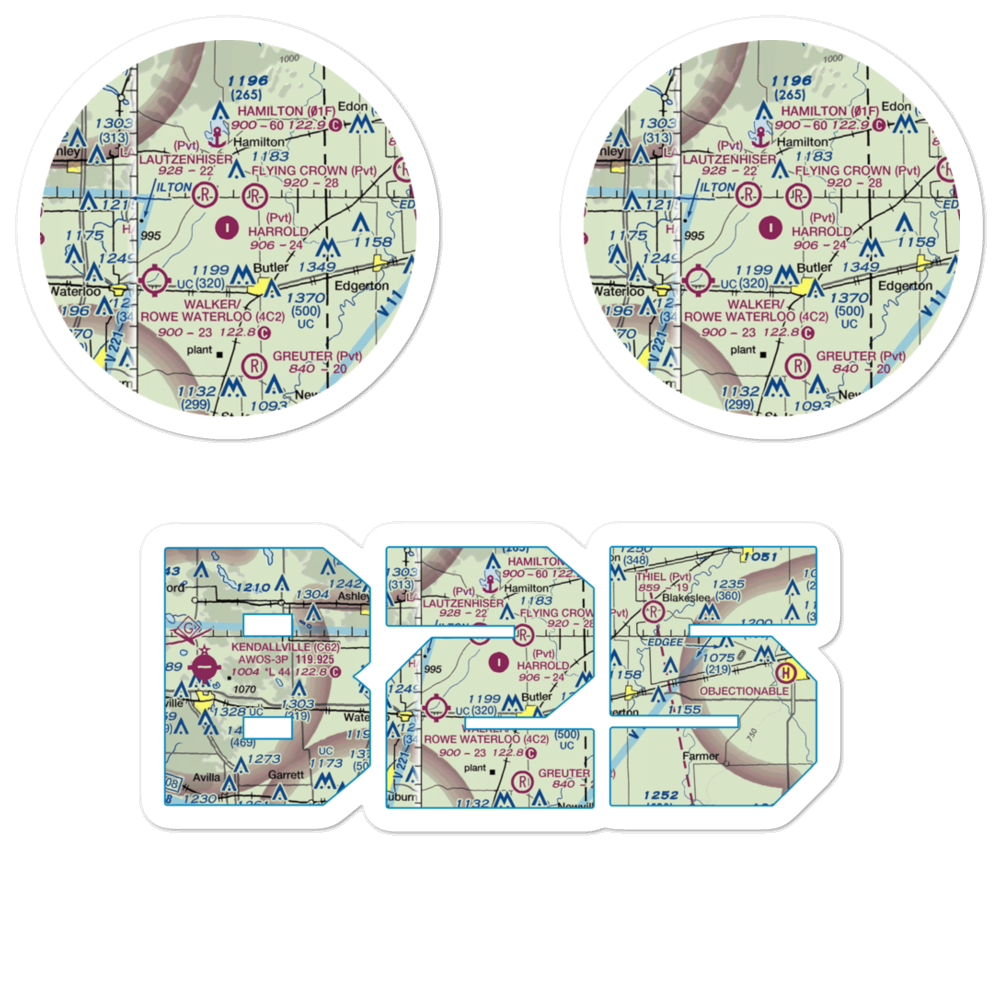 Harrold Airport (IN16) VFR Sectional Sticker Pack 
