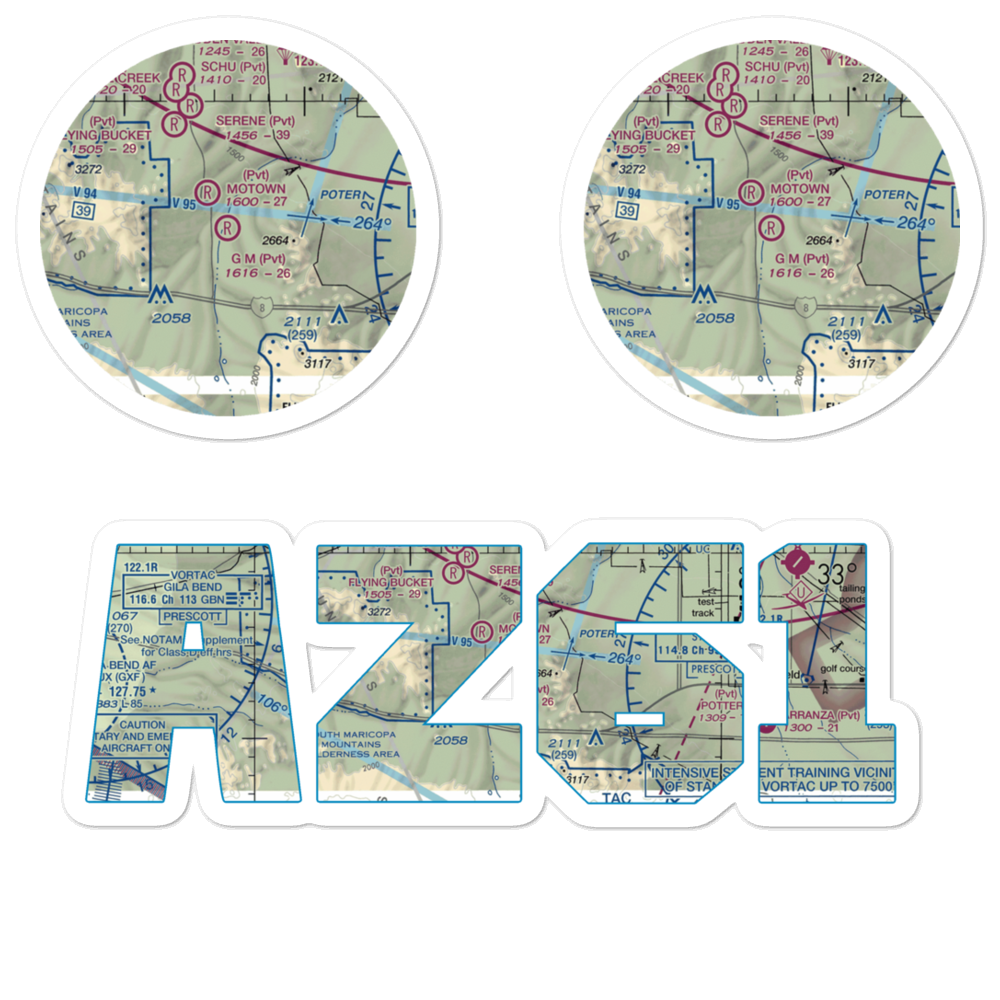 G.M. Ranch Airport (AZ61) VFR Sectional Sticker Pack 