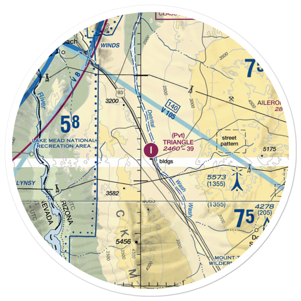 Triangle Airpark (AZ50) VFR Sectional Sticker (30 mile) 