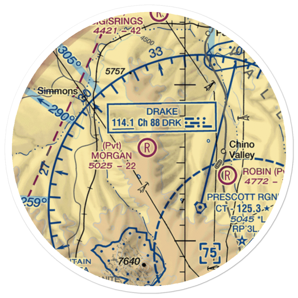 Morgan Ranch Airstrip (AZ46) VFR Sectional Sticker (20 mile) 