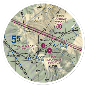 Sheepy Hollow Ranch Airfield (AZ40) VFR Sectional Sticker (20 mile)