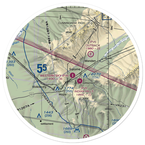 Sheepy Hollow Ranch Airfield (AZ40) VFR Sectional Sticker (30 mile)