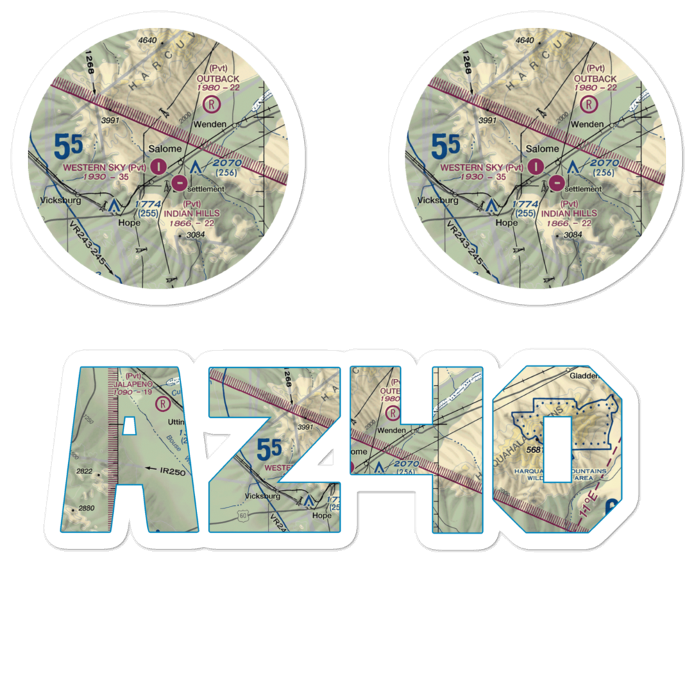 Sheepy Hollow Ranch Airfield (AZ40) VFR Sectional Sticker Pack 