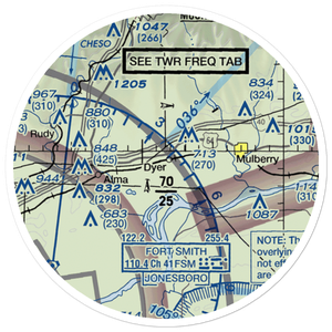 Squirrel Run Airport (AR94) VFR Sectional Sticker (20 mile)
