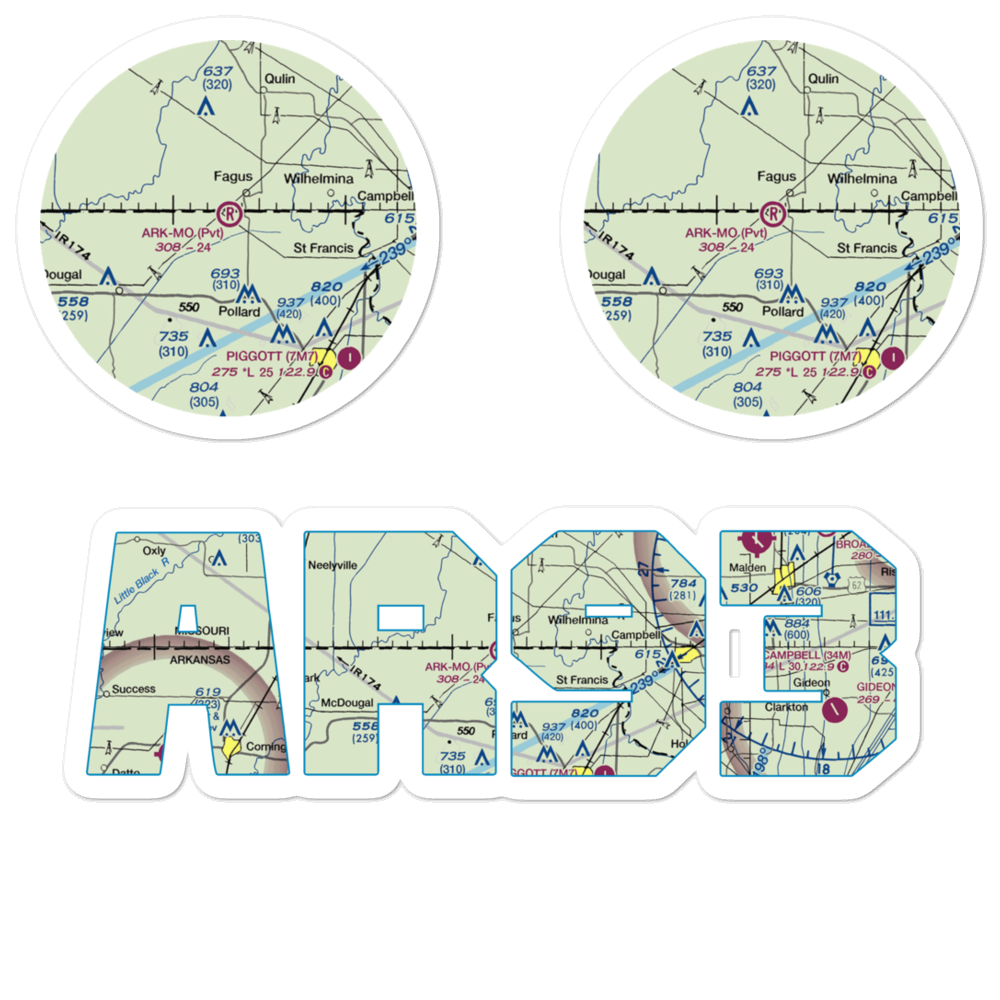 Ark-Mo Airport (AR93) VFR Sectional Sticker Pack 