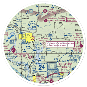 Poe's Airport (AR88) VFR Sectional Sticker (30 mile)