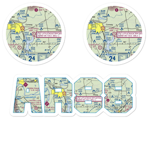 Poe's Airport (AR88) VFR Sectional Sticker Pack