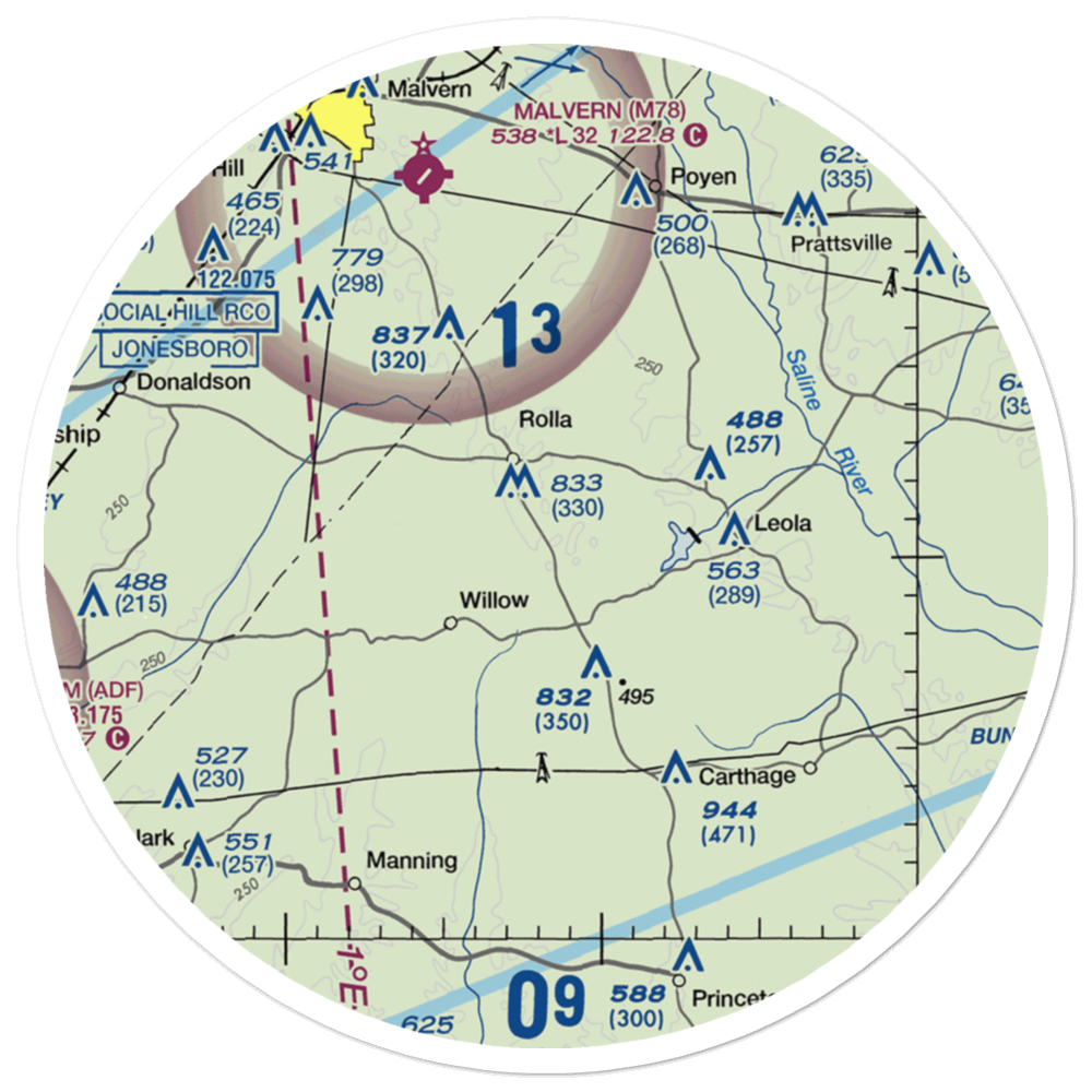 Gillespie Strip (AR82) VFR Sectional Sticker (30 mile) 