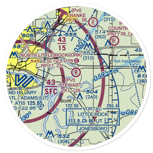 R.V. Stewart Field (AR55) VFR Sectional Sticker (20 mile)