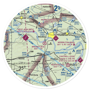 Brickey Private Airport (AR43) VFR Sectional Sticker (30 mile)