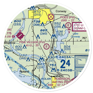 Pine Village Airport (AR34) VFR Sectional Sticker (20 mile)