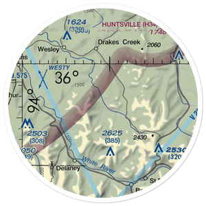 Lollars Creek Farm Airport (AR27) VFR Sectional Sticker (20 mile)