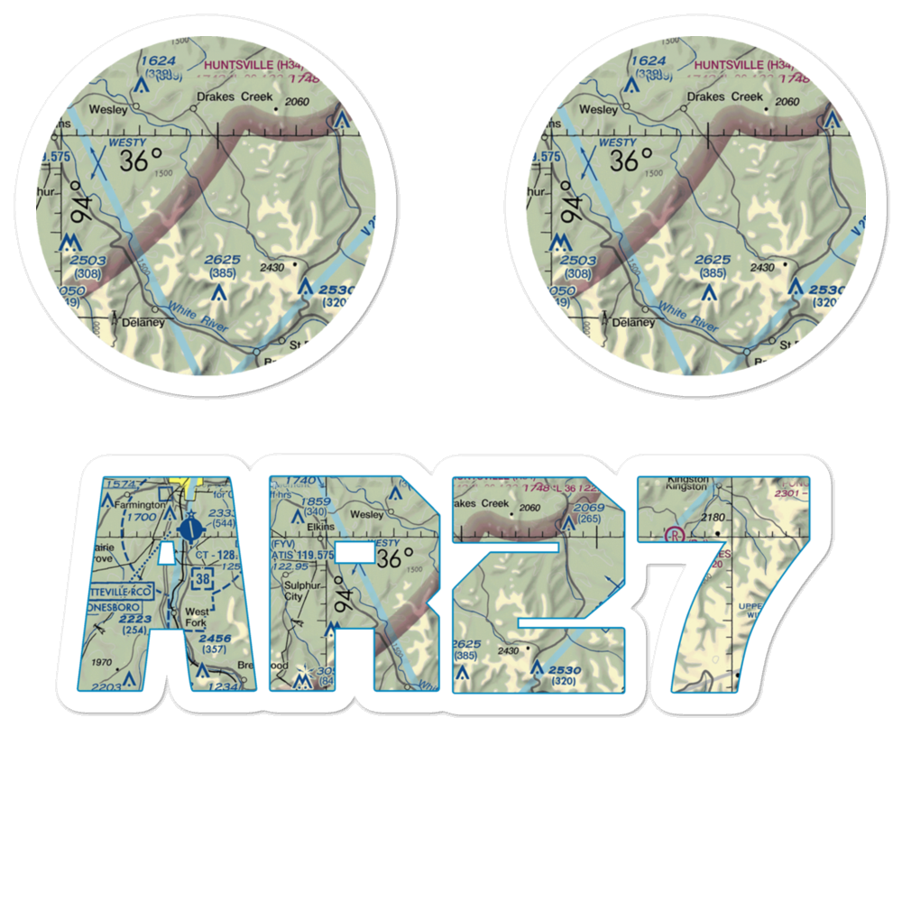 Lollars Creek Farm Airport (AR27) VFR Sectional Sticker Pack 