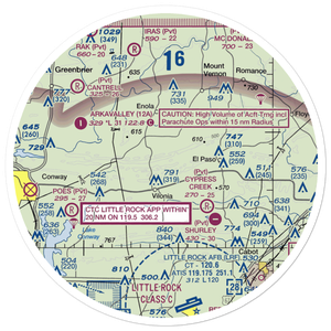 Vilonia Airport (AR25) VFR Sectional Sticker (30 mile)