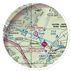 Cedar Creek Ranch Airport (25AR) VFR Sectional Sticker (20 mile)