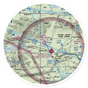 Cedar Creek Ranch Airport (25AR) VFR Sectional Sticker (30 mile)