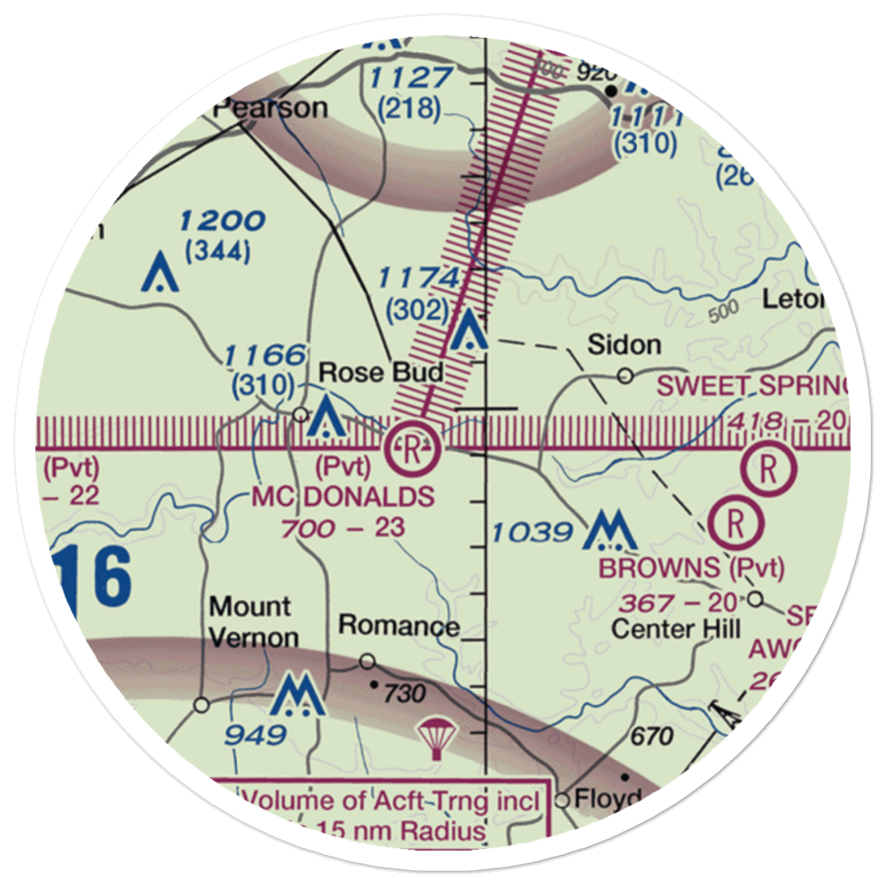Mc Donald's Strip (AR12) VFR Sectional Sticker (20 mile) 
