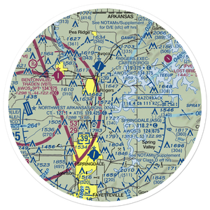 Ozark Aerodrome (AR11) VFR Sectional Sticker (30 mile)