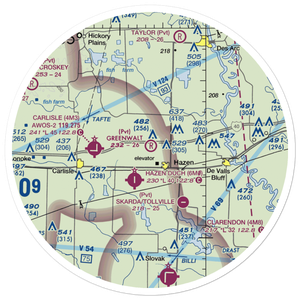 Greenwalt Company Airport (AR10) VFR Sectional Sticker (30 mile)