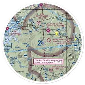 Flying Machines Airstrip (AR08) VFR Sectional Sticker (30 mile)