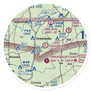Cantrell Farms Airport (AR06) VFR Sectional Sticker (20 mile)
