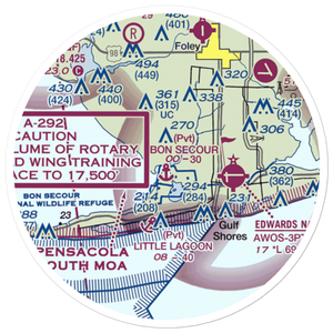 Bon Secour Seaplane Base (AL96) VFR Sectional Sticker (20 mile)