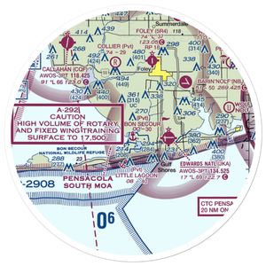 Bon Secour Seaplane Base (AL96) VFR Sectional Sticker (30 mile)