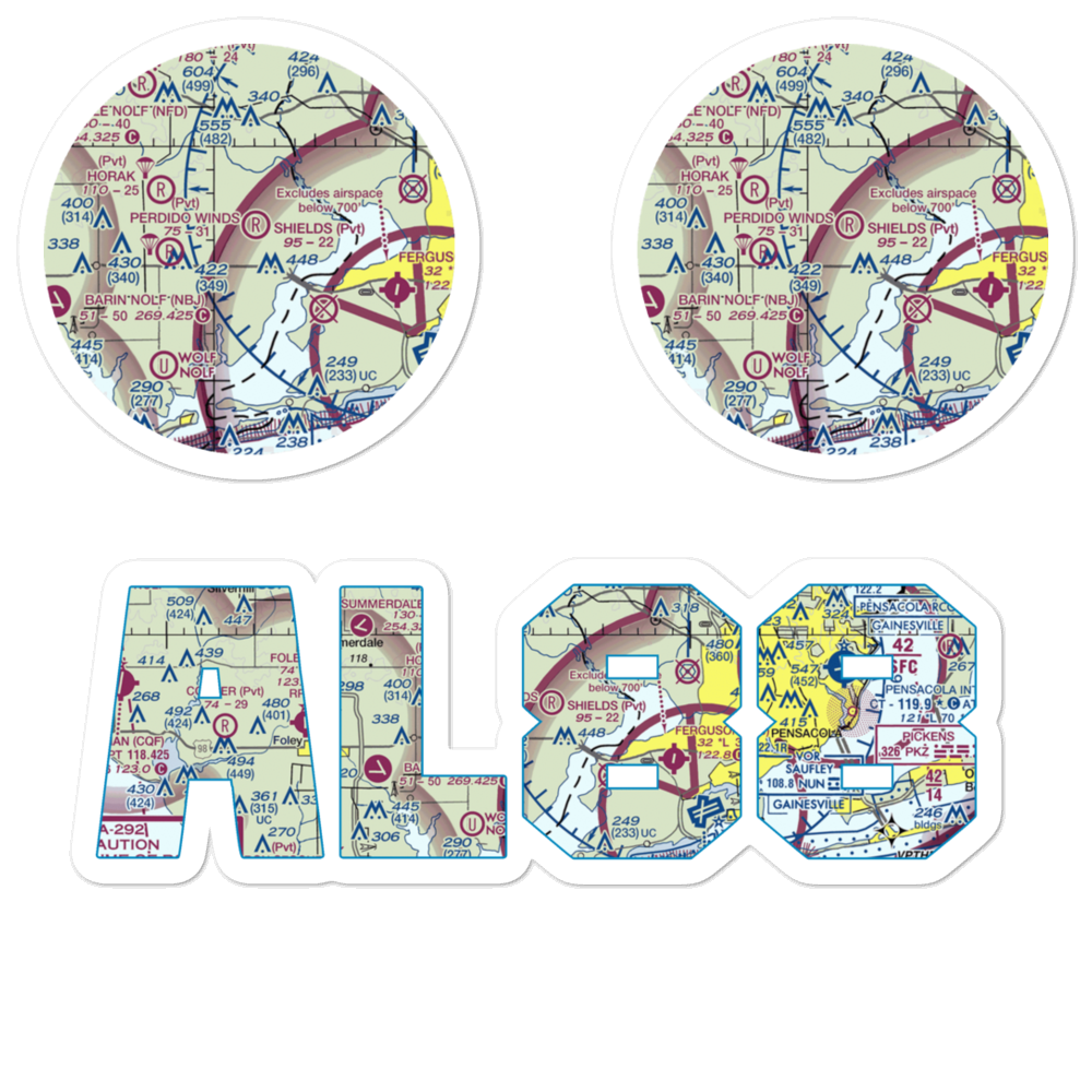 Ban Farm Airport (AL88) VFR Sectional Sticker Pack 