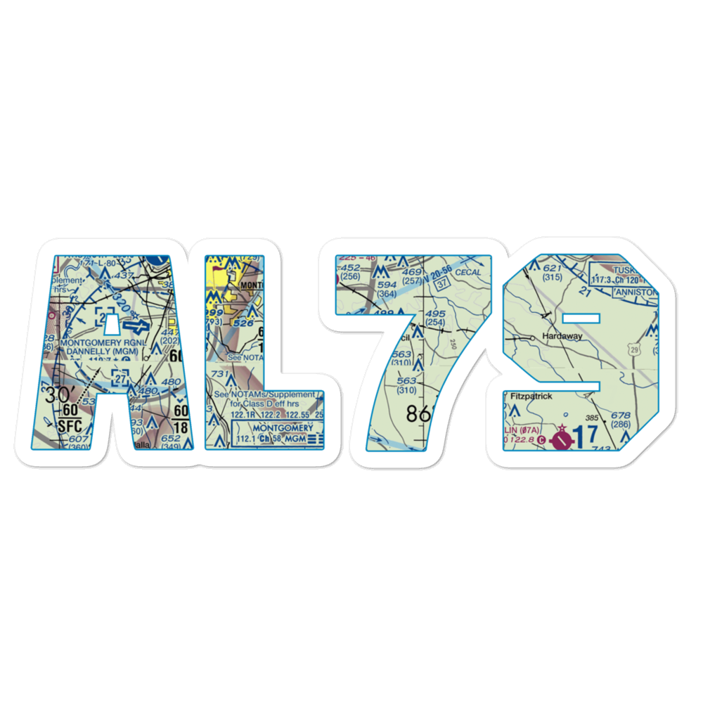 Bartlett Ranch Airport (AL79) VFR Sectional Sticker 