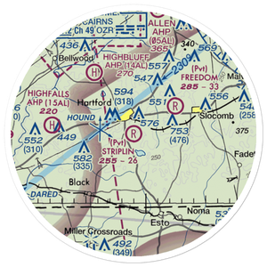 Striplin Airfield (AL62) VFR Sectional Sticker (20 mile)