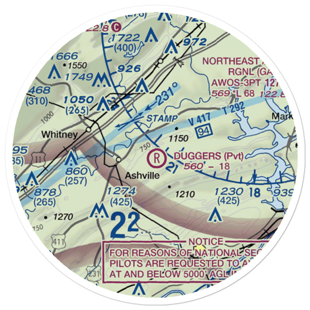 Dugger's Field (AL60) VFR Sectional Sticker (20 mile) 