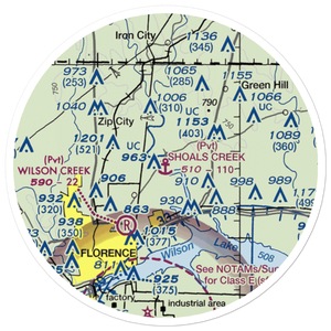 Shoals Creek Seaplane Base (AL46) VFR Sectional Sticker (20 mile)
