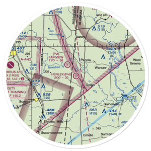 Henley Ranch Airport (AL43) VFR Sectional Sticker (30 mile)